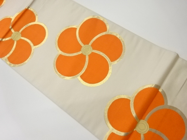 JAPANESE KIMONO / VINTAGE FUKURO OBI / WOVEN UME BLOSSOM